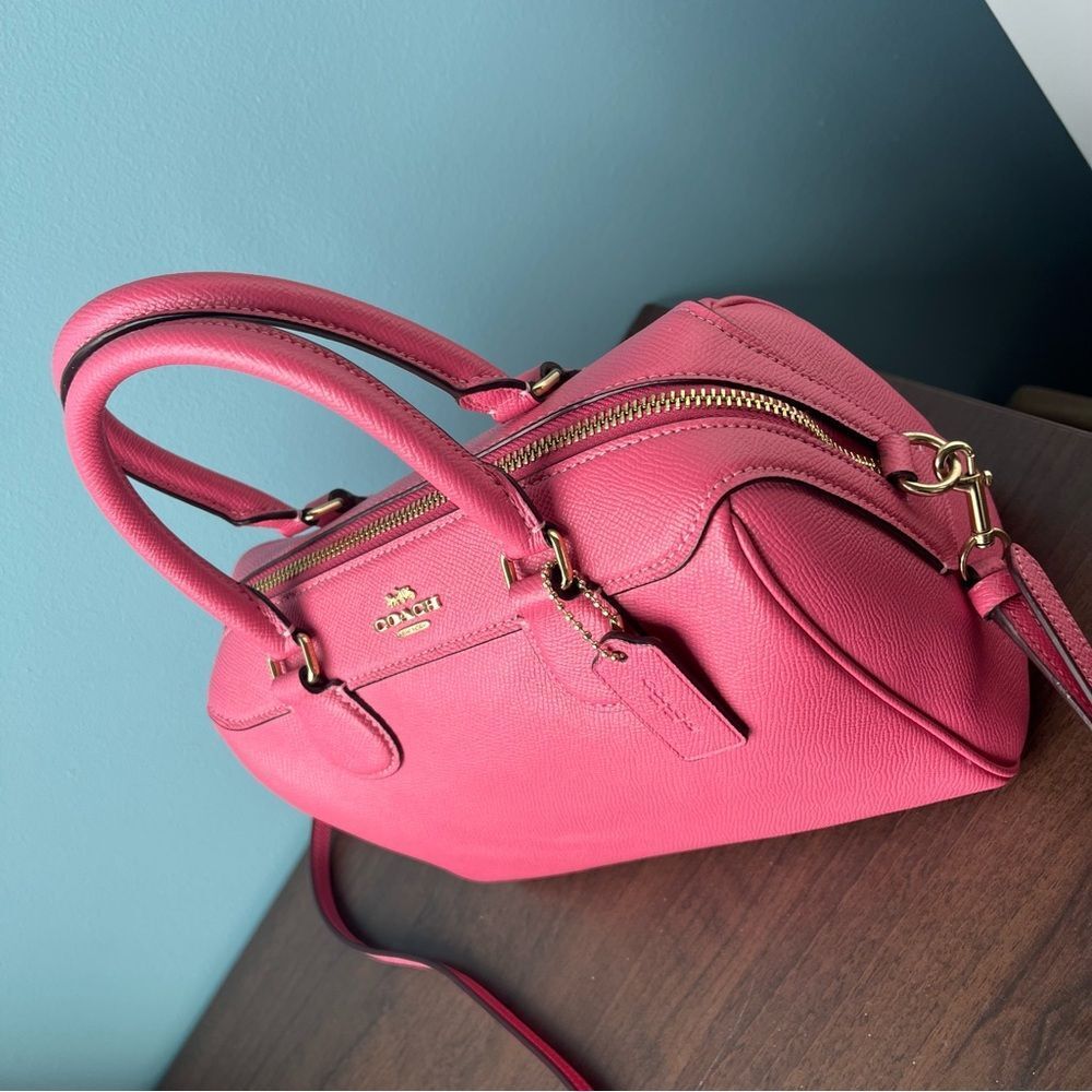 COACH Hot Pink Rowan Bennet Satchel Boston Bag Tote Crossbody Handbag - Picture 4 of 13